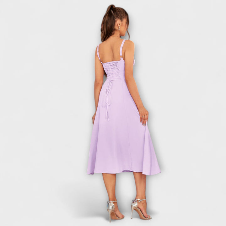 Upanje - Vestido Rosa com Detalhe de Abertura