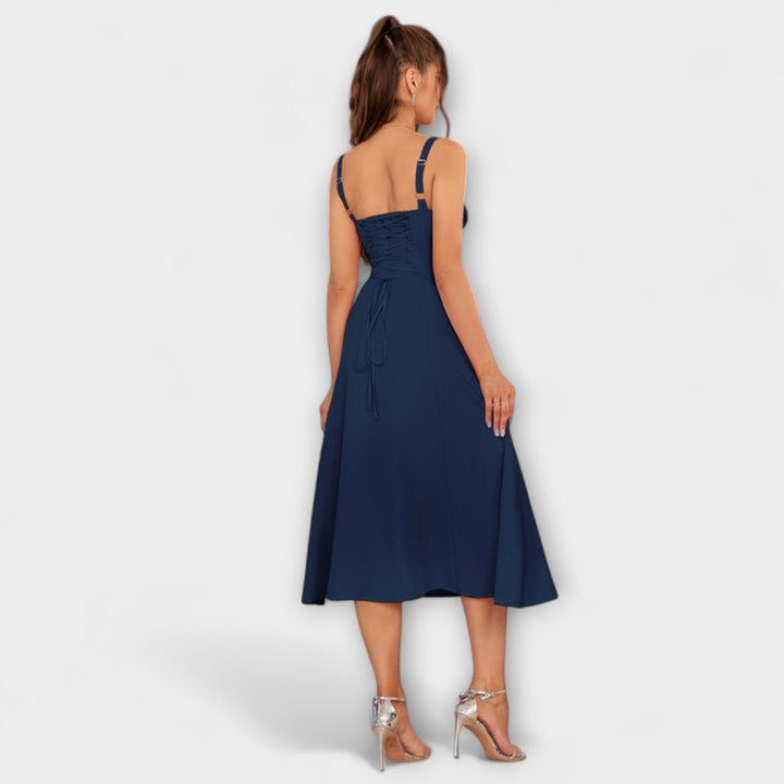 Upanje - Vestido Rosa com Detalhe de Abertura