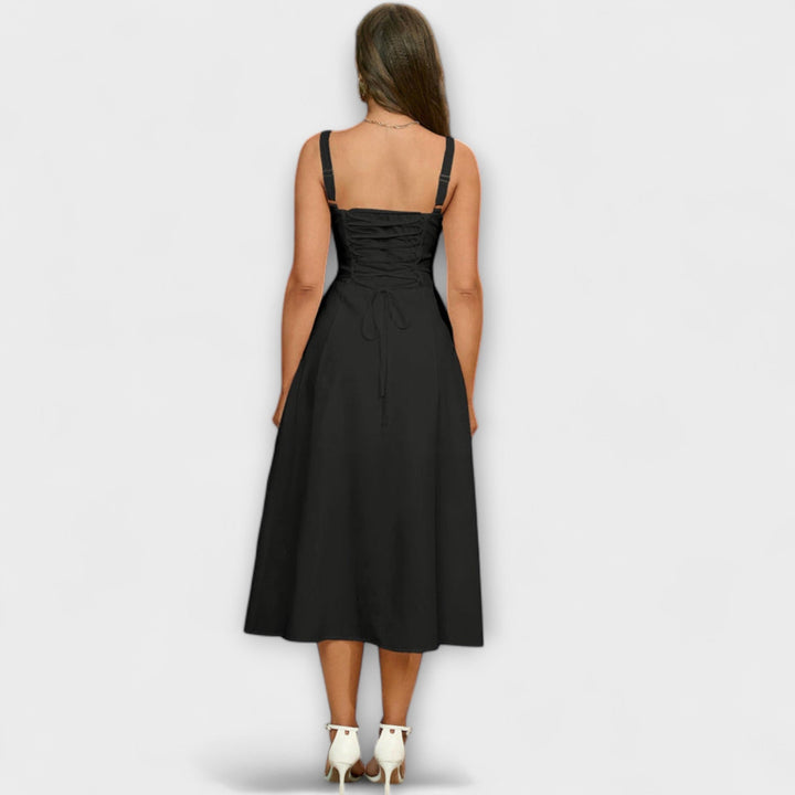 Upanje - Vestido Rosa com Detalhe de Abertura