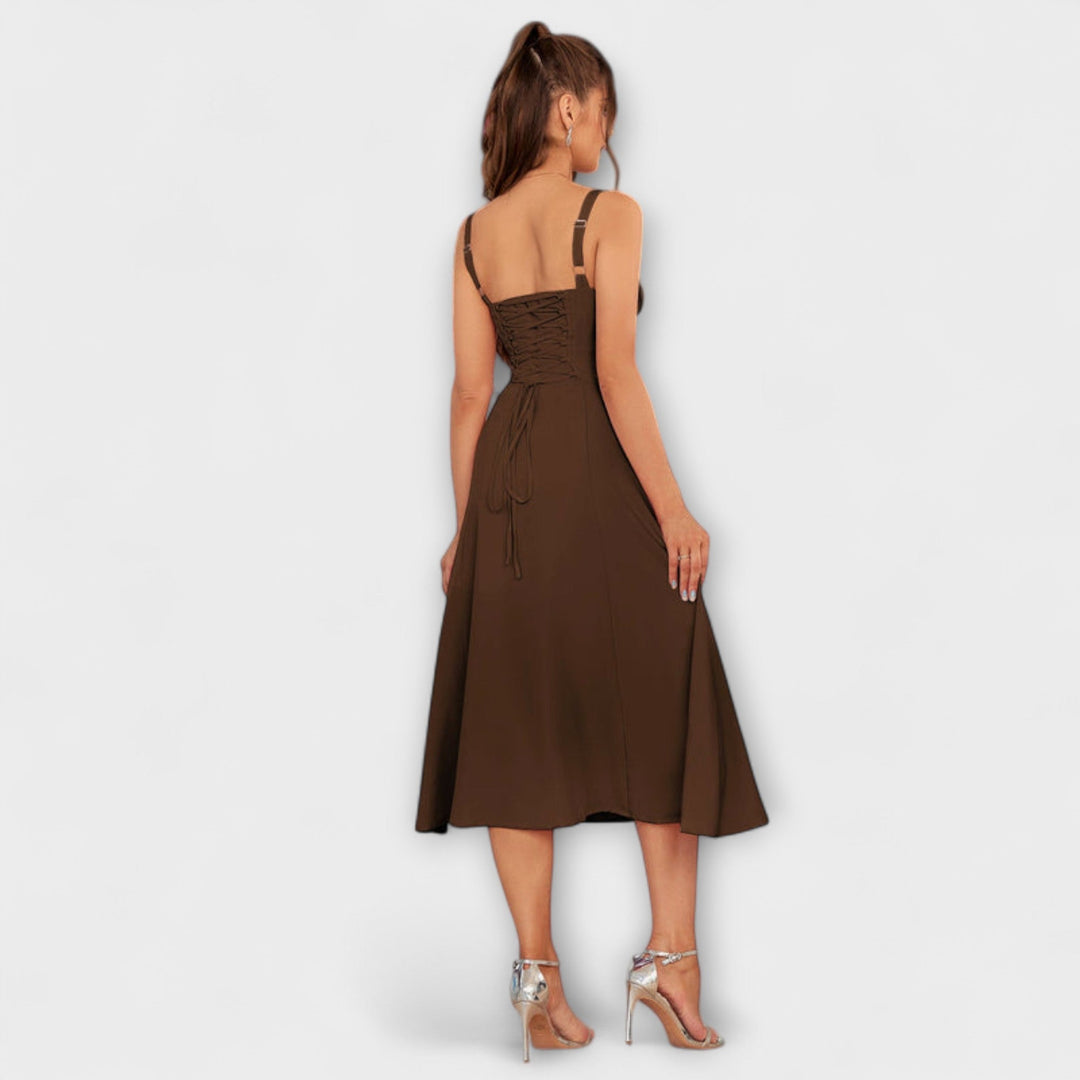 Upanje - Vestido Rosa com Detalhe de Abertura