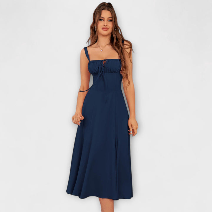 Upanje - Vestido Rosa com Detalhe de Abertura
