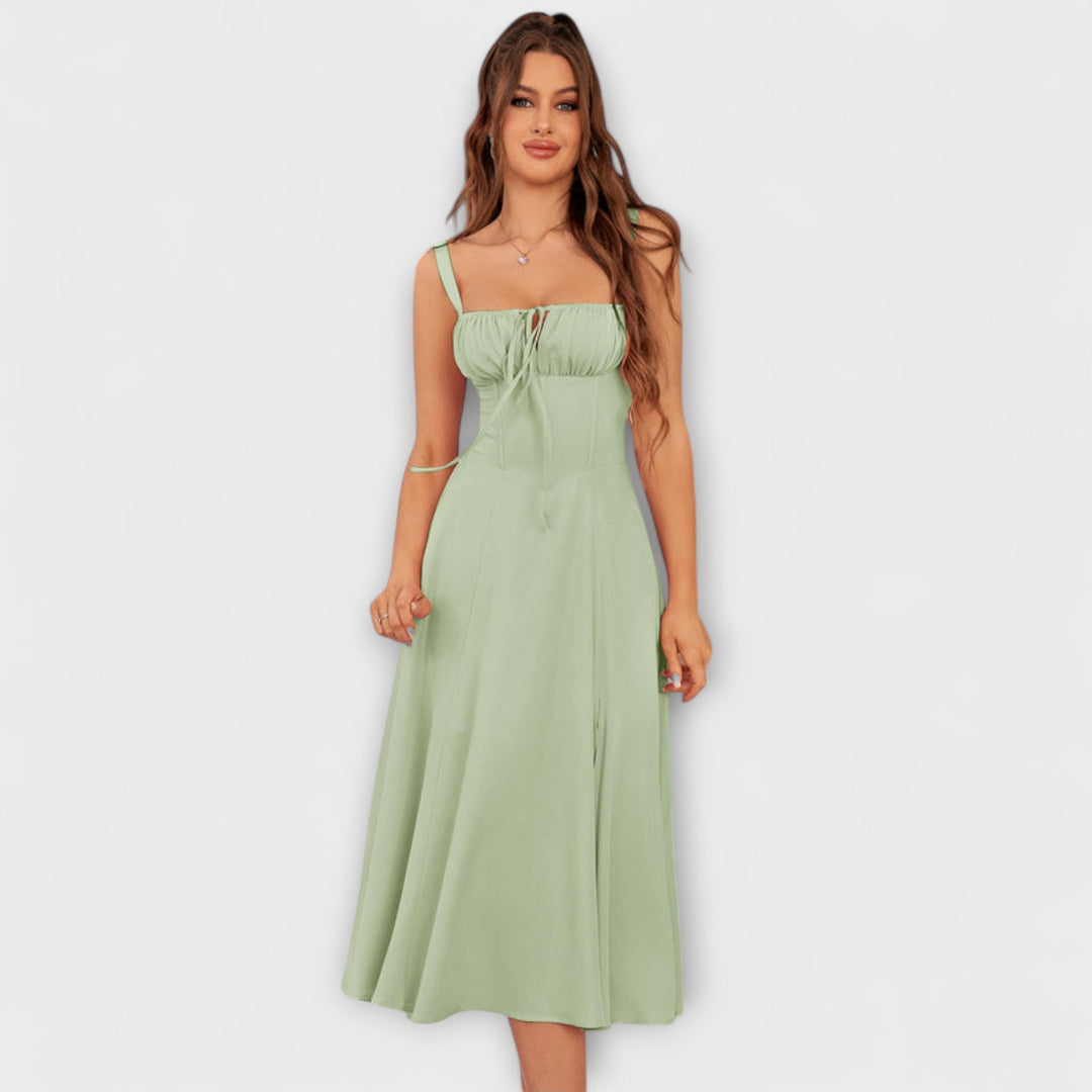 Upanje - Vestido Rosa com Detalhe de Abertura