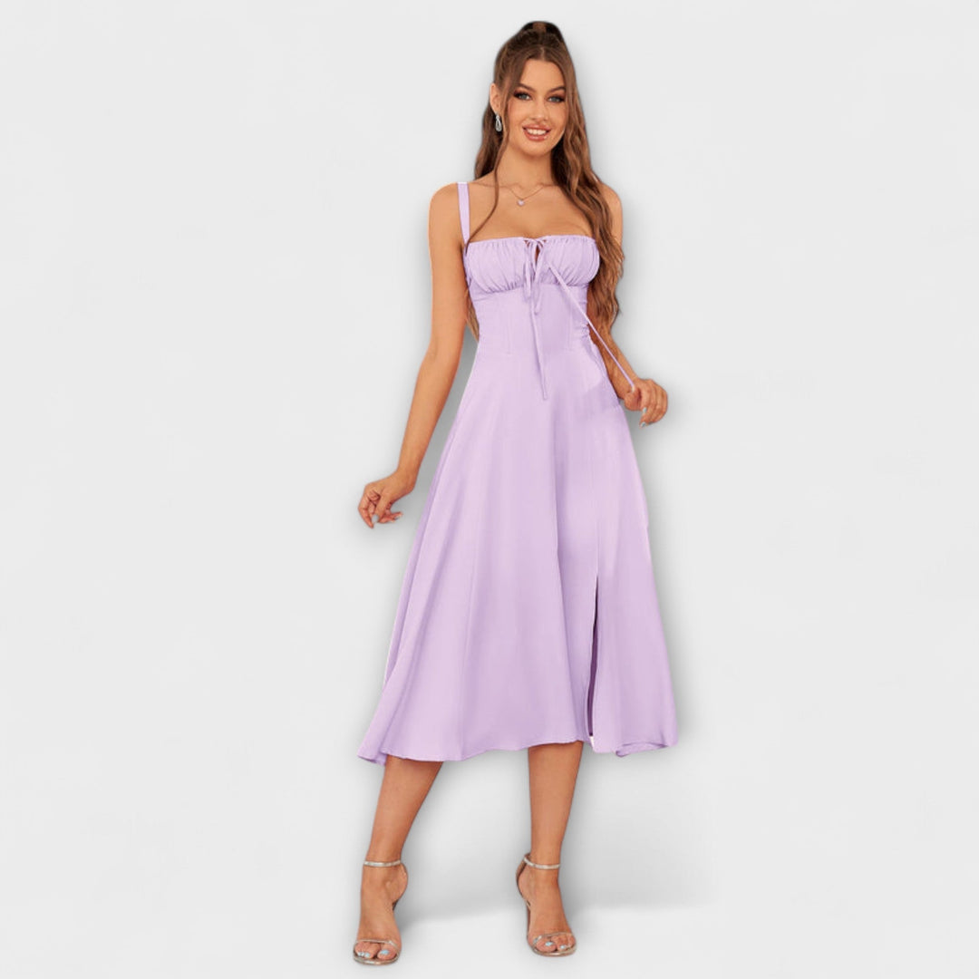 Upanje - Vestido Rosa com Detalhe de Abertura