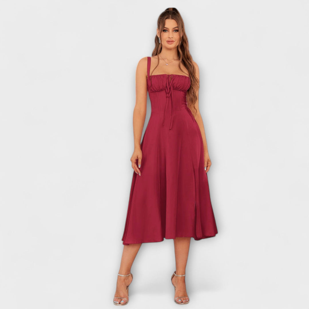 Upanje - Vestido Rosa com Detalhe de Abertura