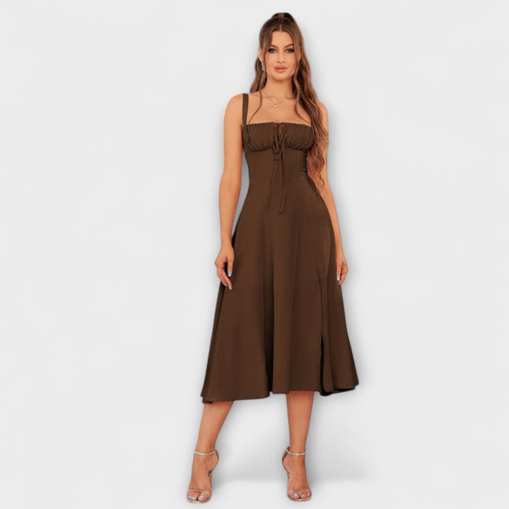 Upanje - Vestido Rosa com Detalhe de Abertura