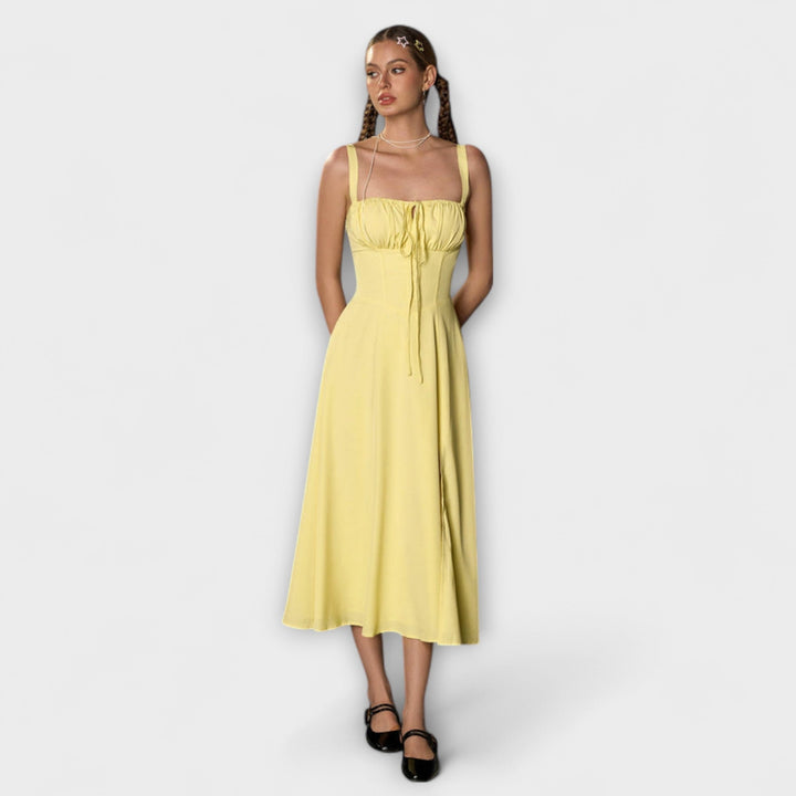 Upanje - Vestido Rosa com Detalhe de Abertura