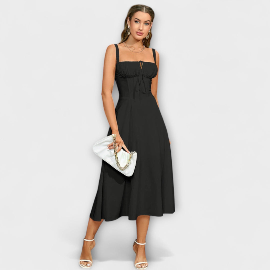 Upanje - Vestido Rosa com Detalhe de Abertura