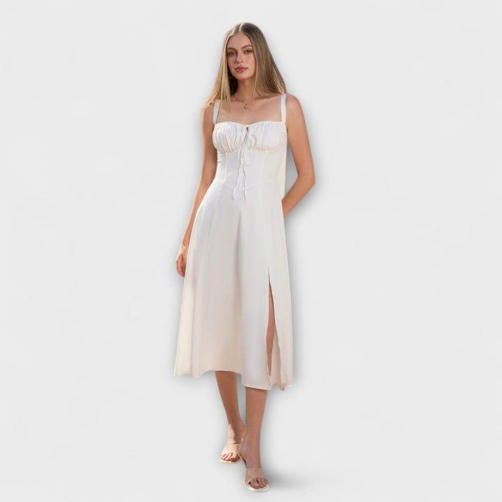 Upanje - Vestido Rosa com Detalhe de Abertura