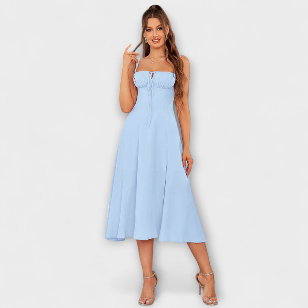 Upanje - Vestido Rosa com Detalhe de Abertura