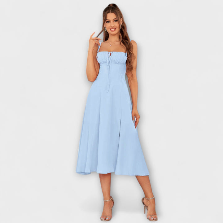 Upanje - Vestido Rosa com Detalhe de Abertura