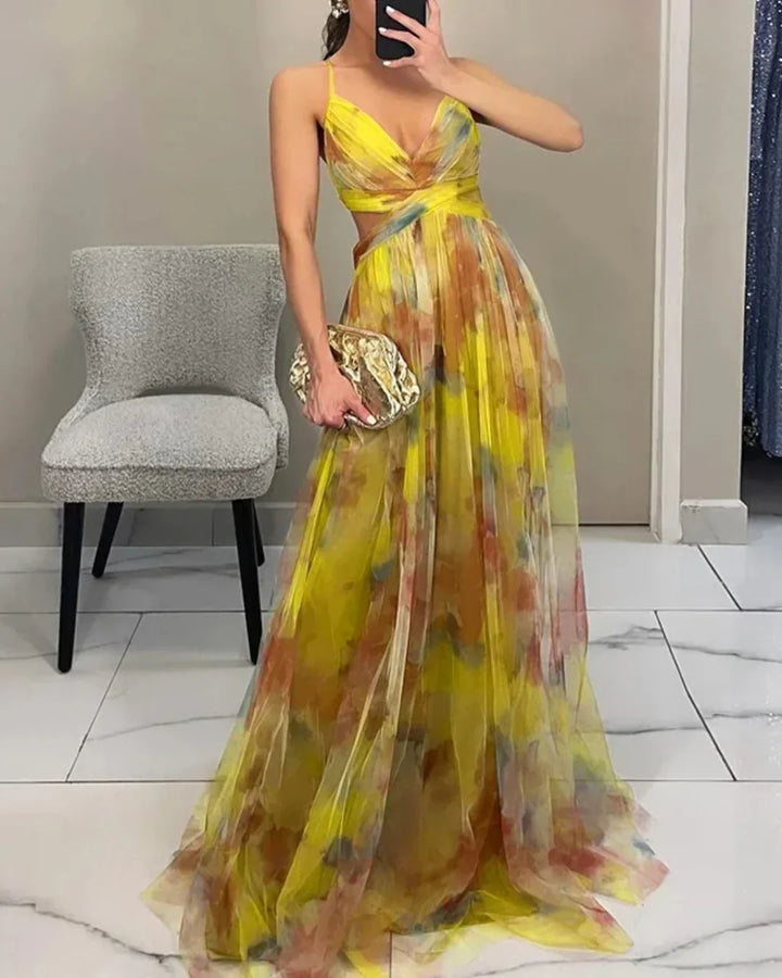 Gisela | Encantador Vestido Maxi com Estampado Floral