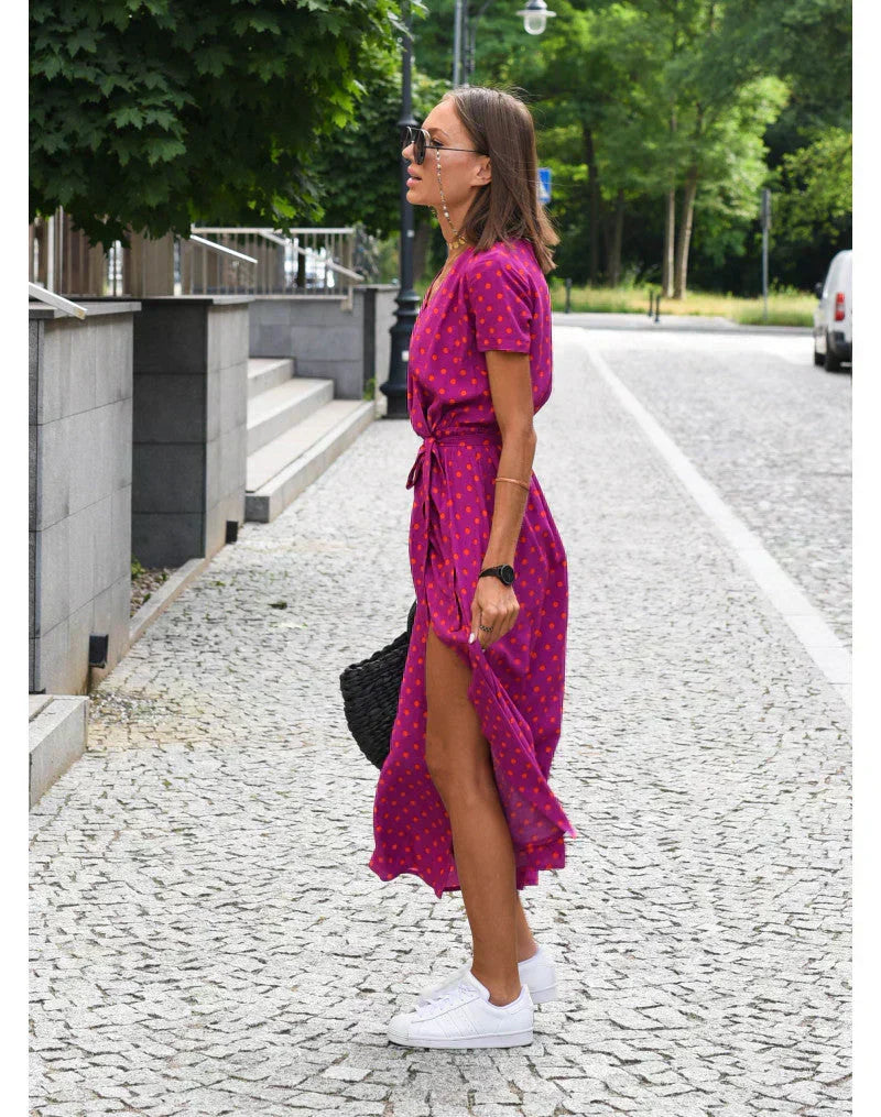 Julia | Vestido Elegante com Decote em V e Corte Modelador
