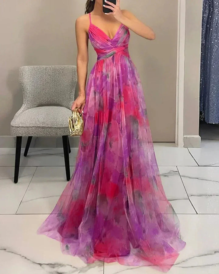Gisela | Encantador Vestido Maxi com Estampado Floral