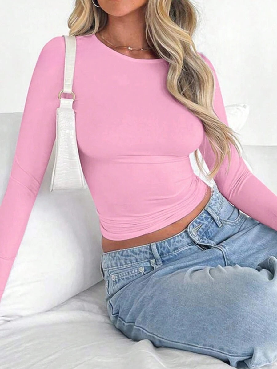 Blusa Básica de Manga Comprida
