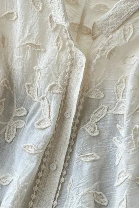Prairie Camisa de Renda Bordada