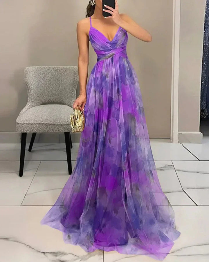 Gisela | Encantador Vestido Maxi com Estampado Floral