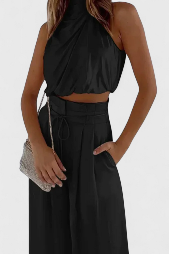 Helira - Conjunto de Duas Peças com Top Fluido e Calças Palazzo