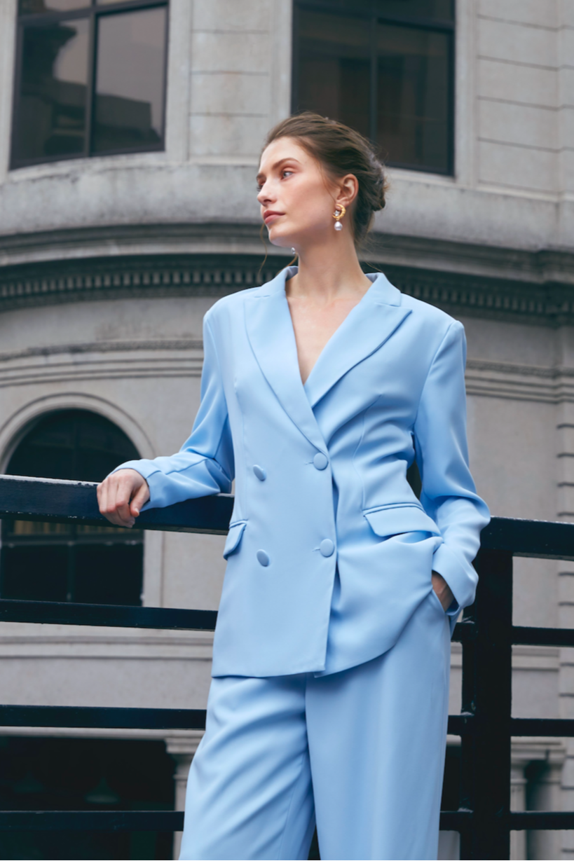 Julia Conjunto Urbano de Blazer e Calças de Corte Regular