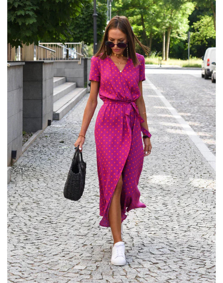 Julia | Vestido Elegante com Decote em V e Corte Modelador