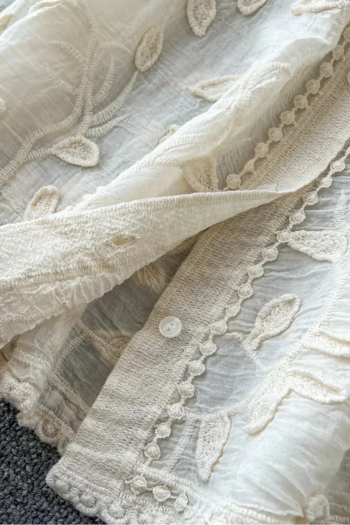 Prairie Camisa de Renda Bordada