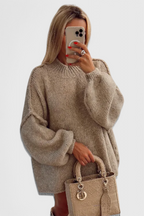 Cassia - Camisola de Malha Oversized com Mangas Balão