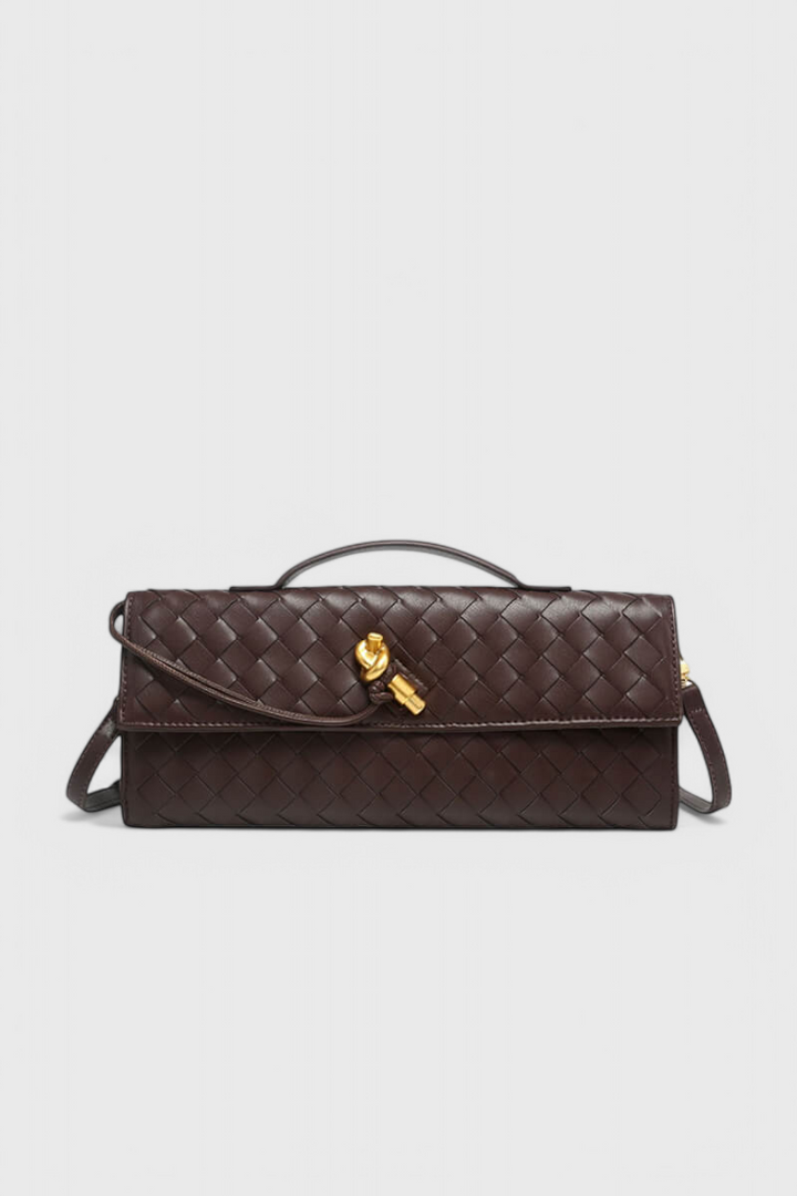 Melanie Clutch com Detalhe de Nó Dourado