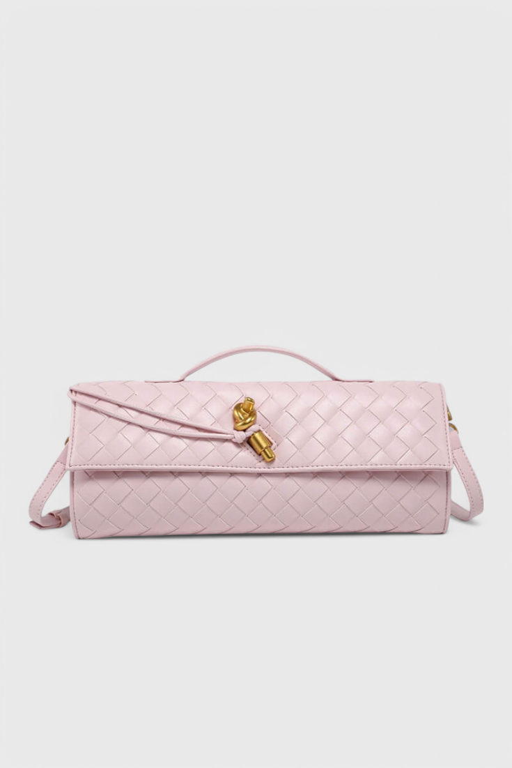 Melanie Clutch com Detalhe de Nó Dourado
