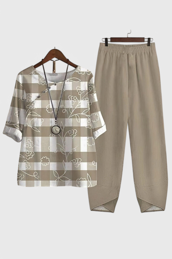 Ursula Conjunto Chique de Camisa e Calças com Estilo Relaxado