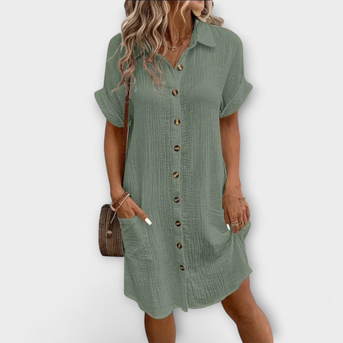 Aria - Vestidos Clássicos Casuais Tipo Polo