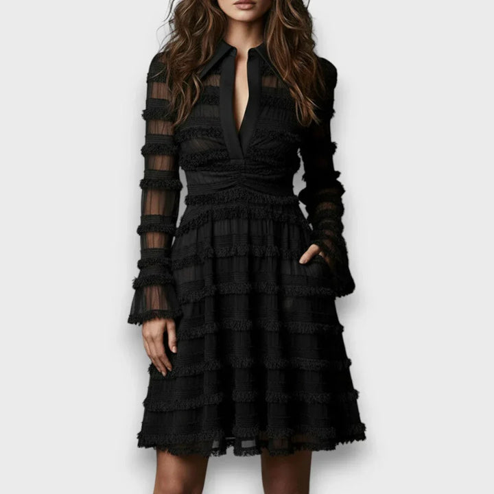 Marisa | Vestido Midi com Franjas Transparentes