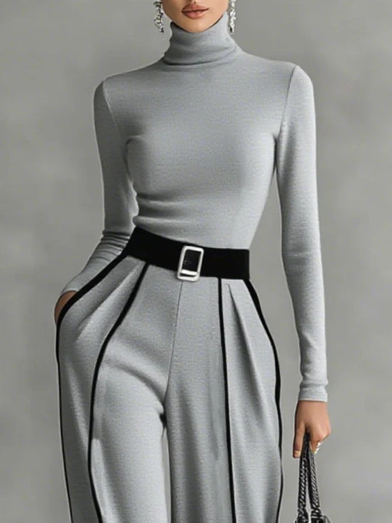Vera™ | Conjunto Elegante com Detalhe em Contraste