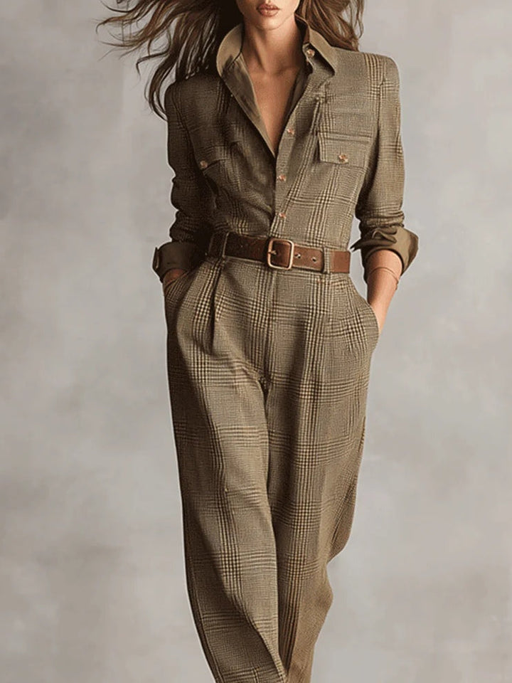 Anna™ | Macacão Elegante Aos Quadrados