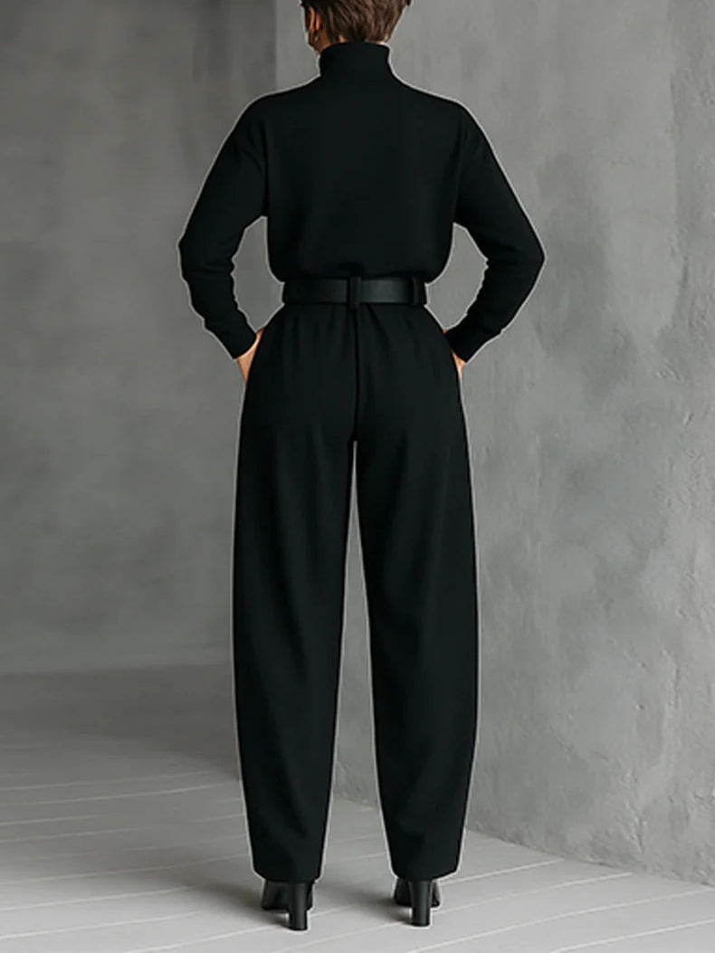 Lisa™ | Conjunto de 2 Peças Preto com Cinto