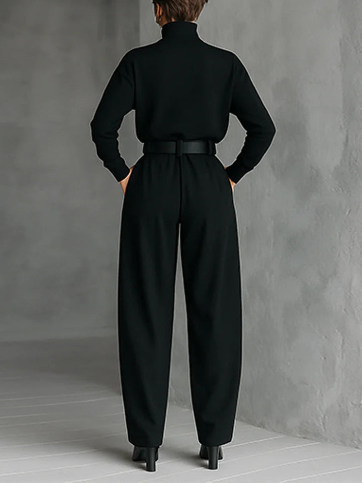 Lisa™ | Conjunto de 2 Peças Preto com Cinto