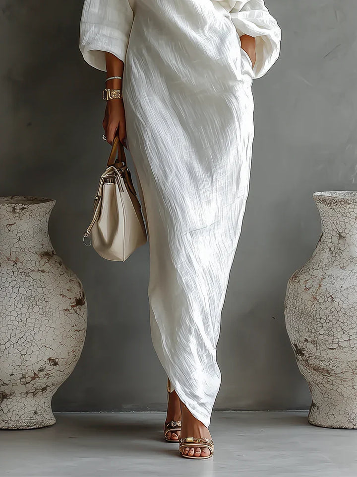Melisa | Vestido Maxi Assimétrico, Elegante e Fluido