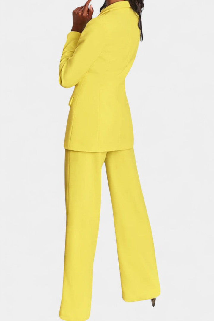 Marnie Conjunto de Blazer à Medida e Calças de Perna Larga