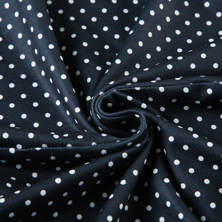 Vestido Mini de Bolinhas sem Mangas de Mulher com Cintura Ajustada