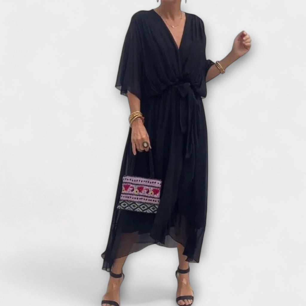 Amoura - Vestidos de Chiffon com Decote em V