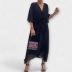 Amoura - Vestidos de Chiffon com Decote em V