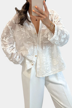 Prairie Camisa de Renda Bordada