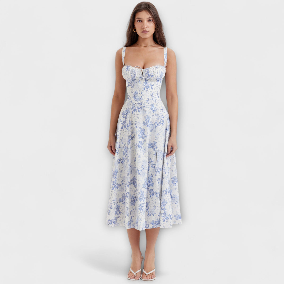 Zipporas - Vestido à Medida com Estampado Floral Primaveril Moderno