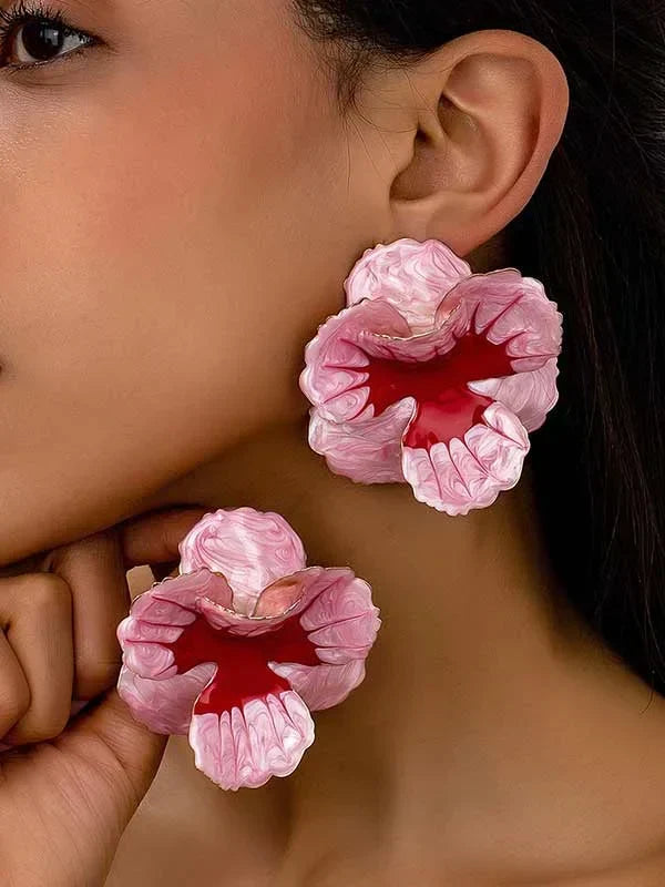 Brincos Geométricos em Forma de Flor
