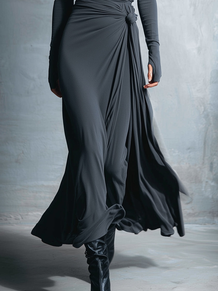 Alba - Vestido Comprido com Nó Lateral