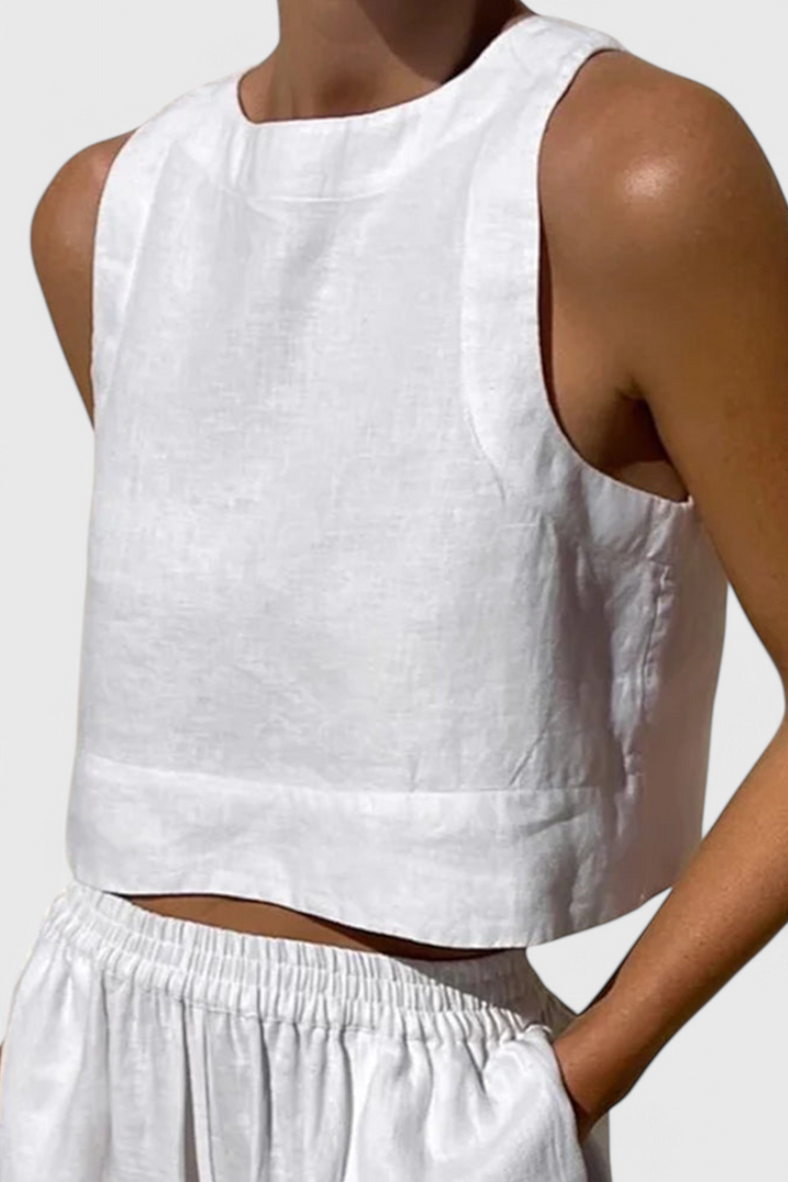 Avelina Conjunto Minimalista em Algodão e Linho Leve