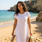 Chira - Vestido Midi com Mangas Curtas