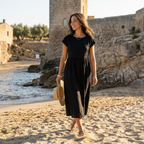 Chira - Vestido Midi com Mangas Curtas