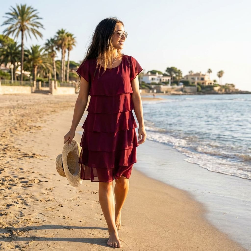 Martina Vestido Midi com Folhos