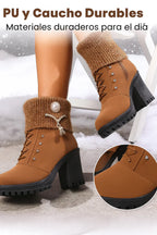 Elena - Botas de Salto Grosso e Quentes