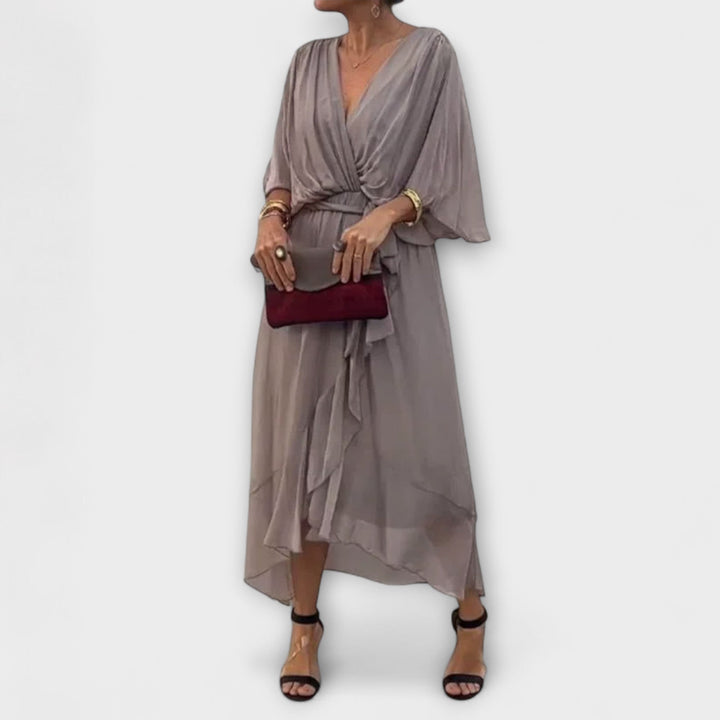 Amoura - Vestidos de Chiffon com Decote em V