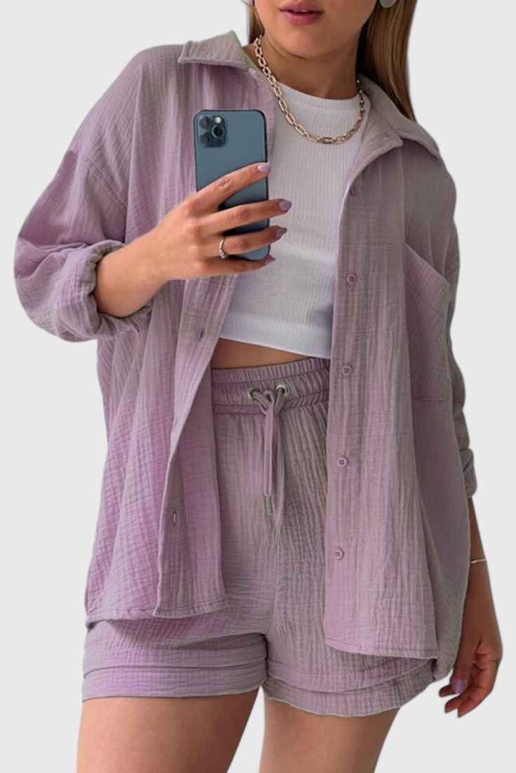 Xenia Conjunto com Gola Descontraída